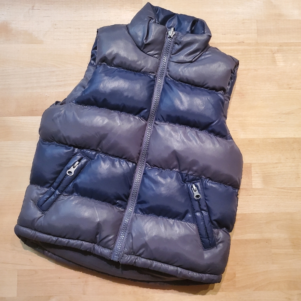 The Children's Place Kids Puffer Vest Navy Blue And Dark Grey Size 3T